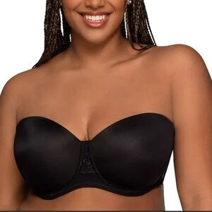 Vanity Fair Black Bandeau Bra